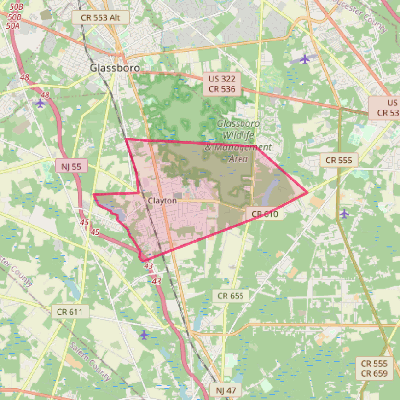 Map of Clayton