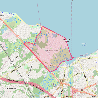 Map of Cliffwood Beach