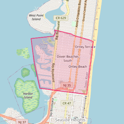 Map of Dover Beaches South