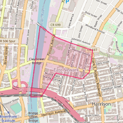 Map of East Newark