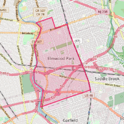 Map of Elmwood Park