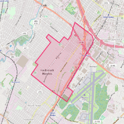 Map of Hasbrouck Heights