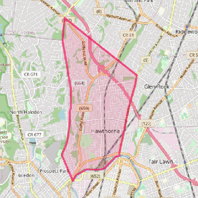 Map of Hawthorne