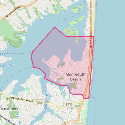 Map of Monmouth Beach