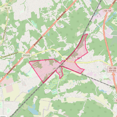 Map of Monmouth Junction