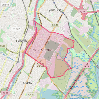 Map of North Arlington