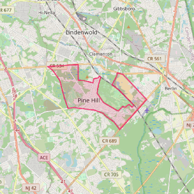 Map of Pine Hill