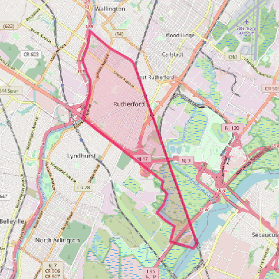 Map of Rutherford