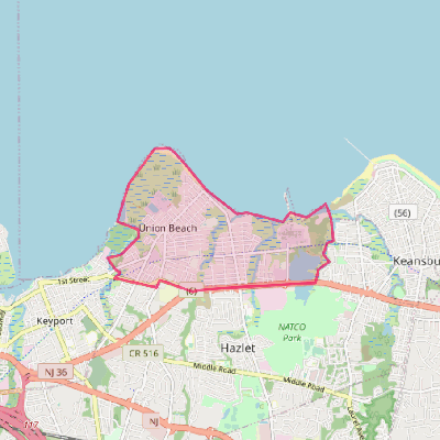 Map of Union Beach