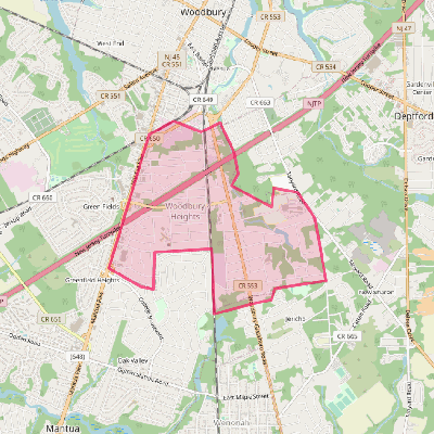 Map of Woodbury Heights