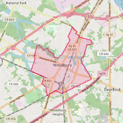 Map of Woodbury