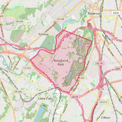 Map of Woodland Park