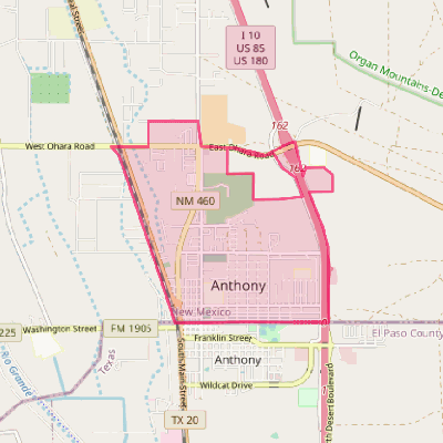 Map of Anthony