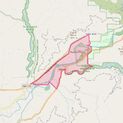 Map of Navajo Dam