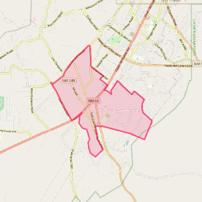 Map of Ranchos de Taos