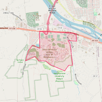 Map of Binghamton University