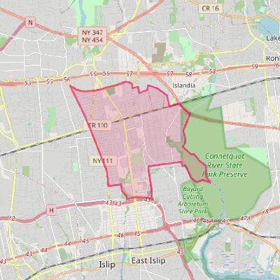 Map of Central Islip