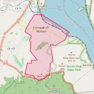 Map of Cornwall-on-Hudson