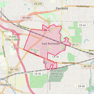 Map of East Rochester