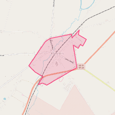 Map of Evans Mills