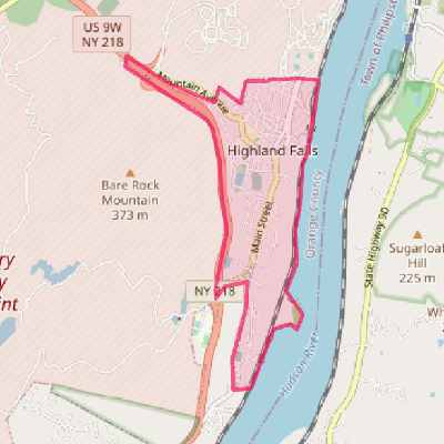 Map of Highland Falls