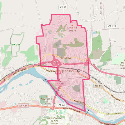 Map of Johnson City