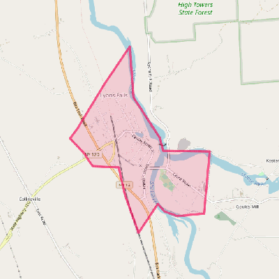 Map of Lyons Falls