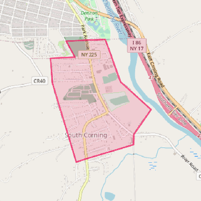 Map of South Corning