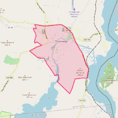 Map of Ticonderoga