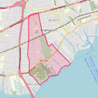 Map of West Bay Shore