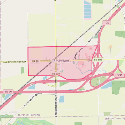 Map of Beaverdam