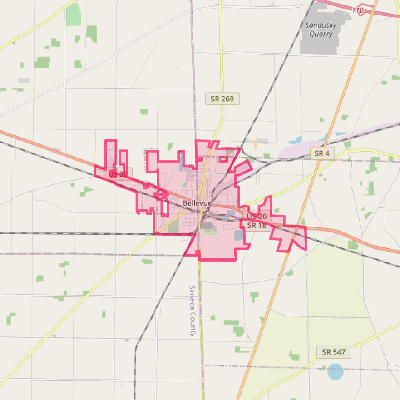 Map of Bellevue