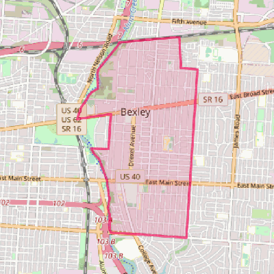 Map of Bexley