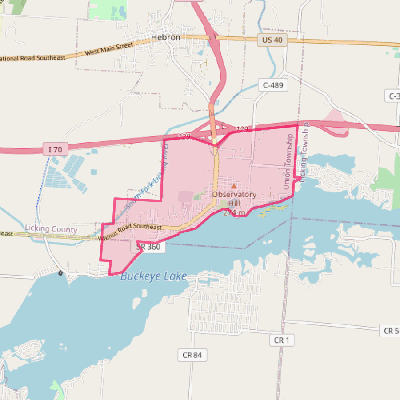 Map of Buckeye Lake