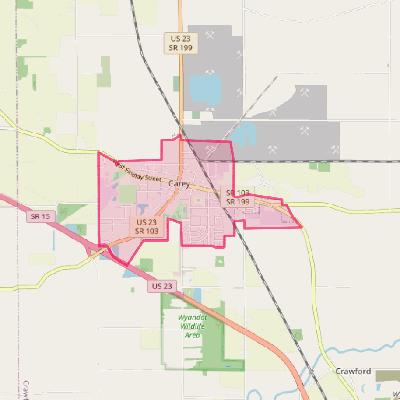 Map of Carey