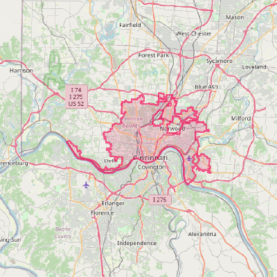 Map of Cincinnati