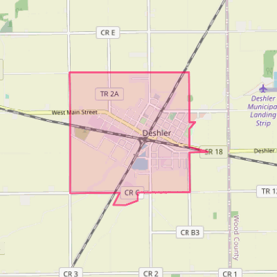 Map of Deshler