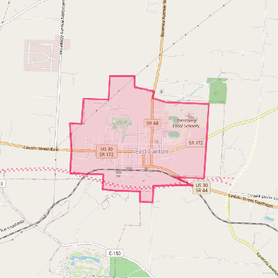 Map of East Canton