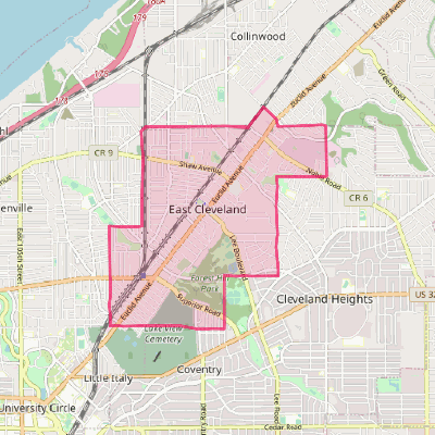 Map of East Cleveland