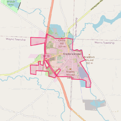 Map of Fredericktown