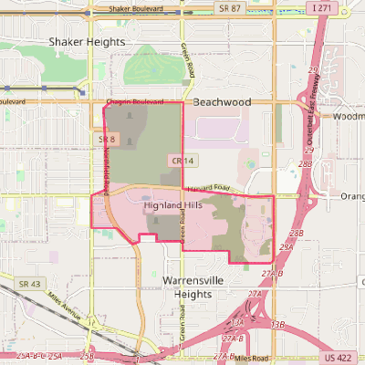 Map of Highland Hills