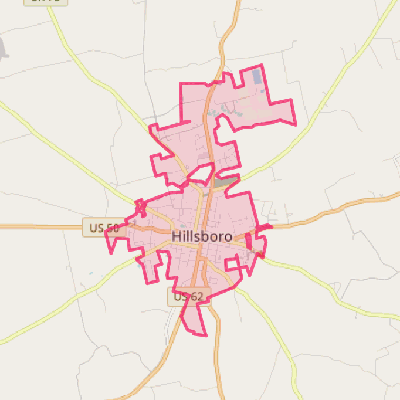 Map of Hillsboro