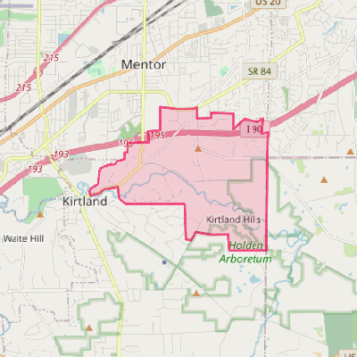 Map of Kirtland Hills