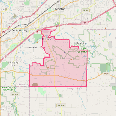 Map of Kirtland