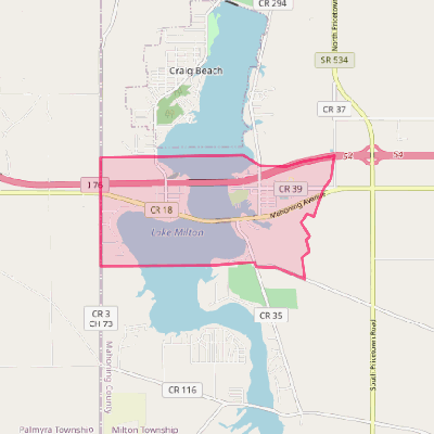 Map of Lake Milton