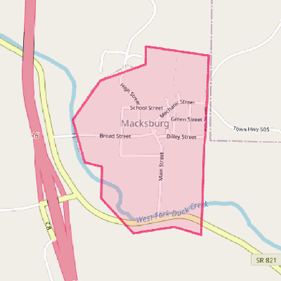 Map of Macksburg