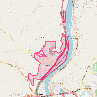 Map of Martins Ferry