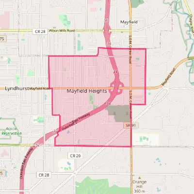 Map of Mayfield Heights