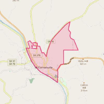 Map of McConnelsville