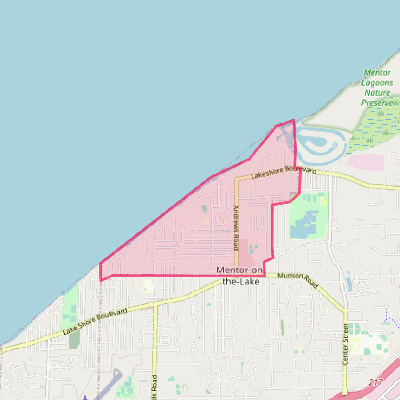 Map of Mentor-on-the-Lake